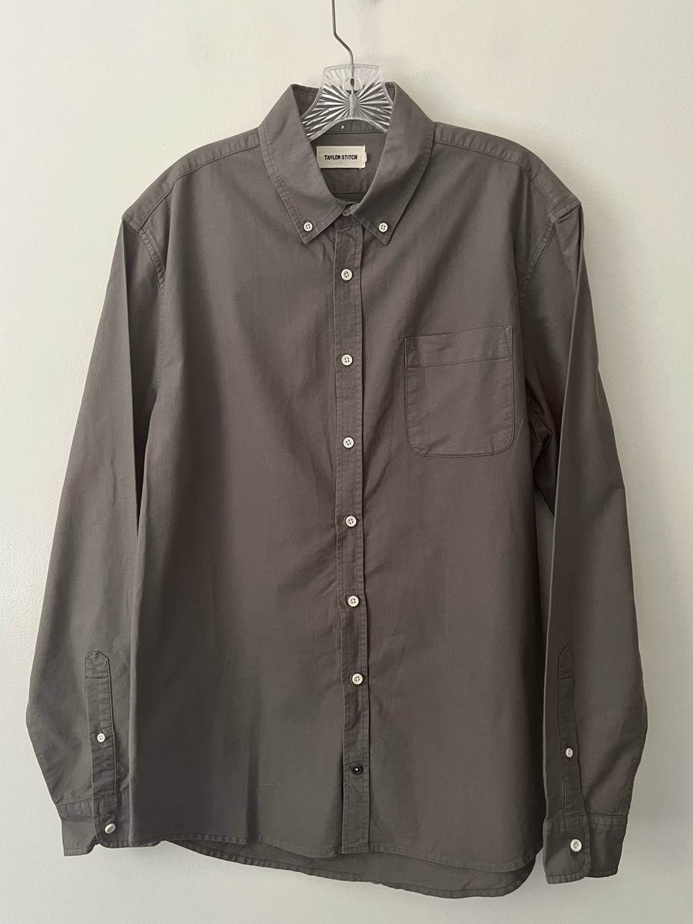 Taylor Stitch Jack Oxford Shirt Button Down Organic Cotton 44 XL Gray